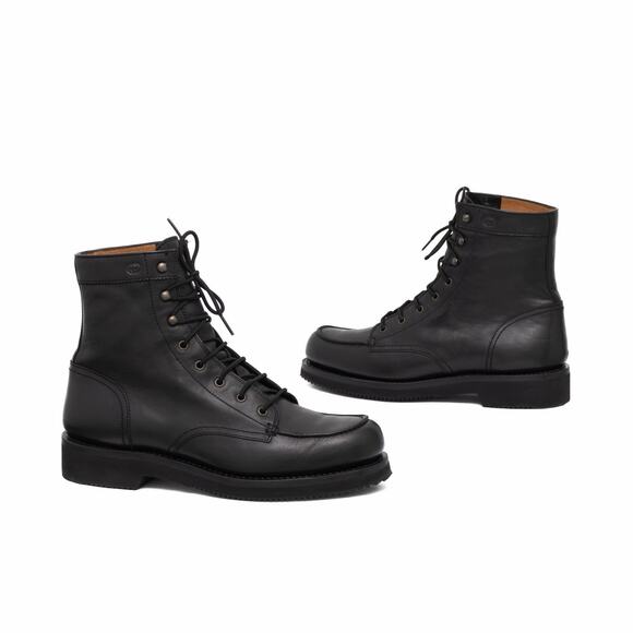GUCCI Tom Ford Era Men\'s Leather Moc Toe Combat Boot Black EU43.5/US10.5 main image 8